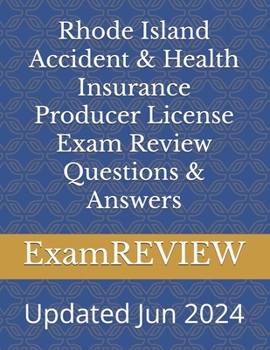 Paperback Rhode Island Accident & Health Insurance Producer License Exam Review Questions & Answers Book