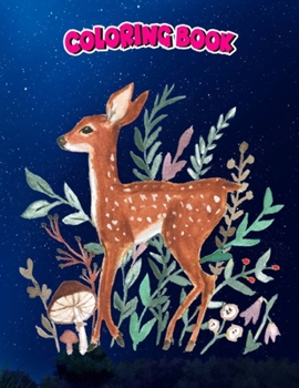 Coloring Book: Little fawn and leaves, Children Coloring Book, 100 Pages to Color