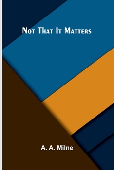 Paperback Not that it Matters Book