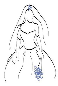 Paperback Wedding Journal Bride Sketch Blue Flower Bouquet: (Notebook, Diary, Blank Book) Book