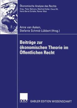 Paperback Beiträge Zur Ökonomischen Theorie Im Öffentlichen Recht [German] Book