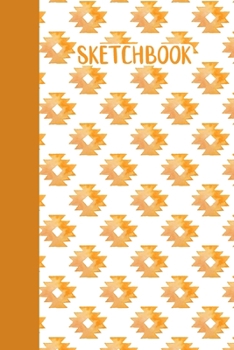 Sketchbook: Small Blank Journal for Creative Drawing, Sketching, and Doodling | Aztec Watercolor Pattern Cover Design in Burnt Orange