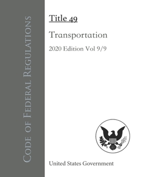 Paperback Code of Federal Regulations Title 49 Transportation 2020 Edition 9/9 Book