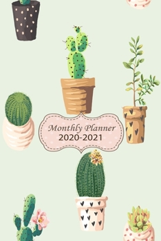 2020-2021 Monthly Planner: Cute Succulent Notebook: Two Year Monthly Planner from January 2020 to December 2021 Calendar • 24 Months with US Holidays