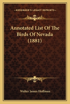 Paperback Annotated List Of The Birds Of Nevada (1881) Book