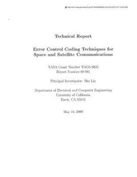 Paperback Error Control Coding Techniques for Space and Satellite Communications Book