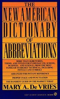 Mass Market Paperback Dictionary of Abbreviations, the New American Book