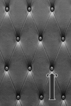 I: Writing Journal Notebook Personalized with Black Monogram Initial Letter on a Dramatic Charcoal Gray Diamond Shape Tufted background. (6"x9" 110 Blank Lined Pages with Space for Date)