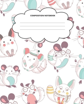Kitty Composition Notebook: Blank Lined Cute Notebooks for Girls Teens Kids School Writing Notes Journal (7.5 x 9.25 in)