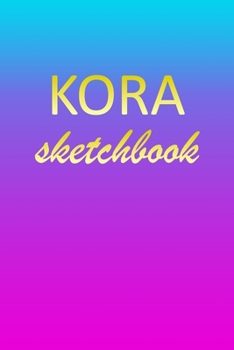 Kora: Sketchbook | Blank Imaginative Sketch Book Paper | Pink Blue Gold Custom Letter K Personalized Cover | Teach & Practice Drawing for Experienced ... Doodle Pad | Create, Imagine & Learn to Draw