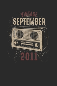 Paperback Vintage September 2011: Blank Lined Notebook / Journal (6 X 9 -120 Pages) - Birthday Gift Idea Book