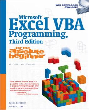 Paperback Microsoft Excel VBA Programming for the Absolute Beginner Book