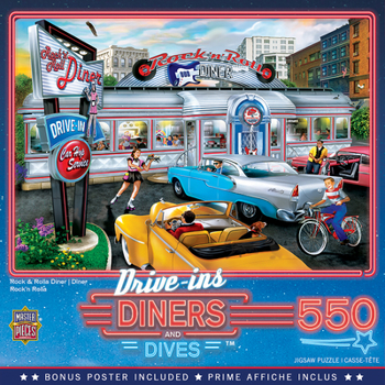 Toy Masterpieces 550 Piece Jigsaw Puzzle For Adults, Family, Or Kids - Rock & Rolla Diner - 18"x24" Book