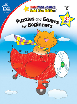 Paperback Puzzles and Games for Beginners, Grade K: Gold Star Edition Book