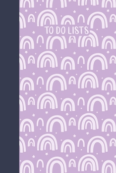 Paperback To Do Lists: Simple Notebook with Daily Checklists for Task Management and Organizing - Boho Rainbow Pattern Cover Design in Purple Book