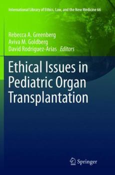 Paperback Ethical Issues in Pediatric Organ Transplantation Book