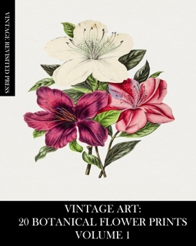 Paperback Vintage Art: 20 Botanical Flower Prints Volume 1: Ephemera for Framing or Art and Craft Projects Book
