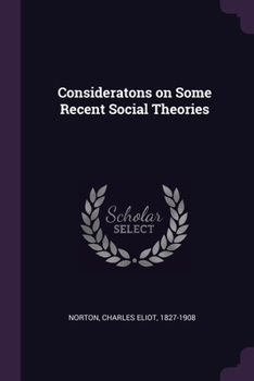 Paperback Consideratons on Some Recent Social Theories Book