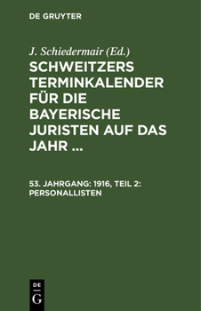 Hardcover 1916, Teil 2: Personallisten [German] Book