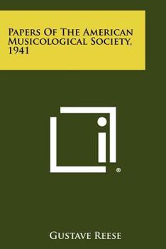 Paperback Papers Of The American Musicological Society, 1941 Book