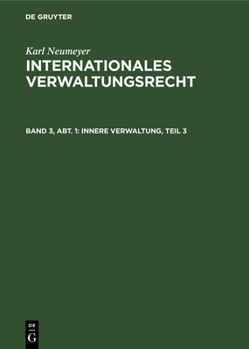 Hardcover Innere Verwaltung, Teil 3 [German] Book