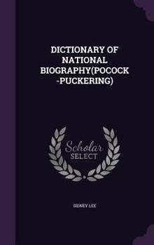 Hardcover Dictionary of National Biography(pocock-Puckering) Book