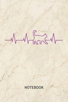 NOTEBOOK: Cat Owner Note Book Grid-lined 6x9 - Cats Journal A5 Gridded - Cat Owner Planner Cat Heart Beat 120 Pages SQUARED - I Love Cats Diary Heartbeat Cat Soft Cover - Cat Friend Birthday Present
