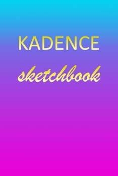 Paperback Kadence: Sketchbook - Blank Imaginative Sketch Book Paper - Pink Blue Gold Custom Letter K Personalized Cover - Teach & Practic Book