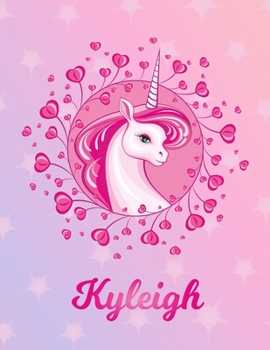Kyleigh: Unicorn Large Blank Primary Sketchbook Paper | Pink Purple Magical Horse Personalized Letter K Initial Custom First Name Cover | Drawing ... | Art Sketch Book| Create & Learn to Draw
