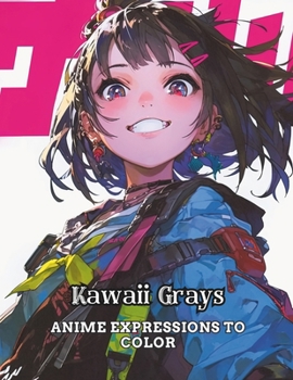 Paperback Kawaii Grays: Anime Expressions to Color Book
