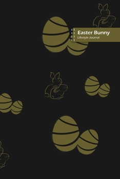 Paperback Easter Bunny Lifestyle Journal, Blank Write-in Notebook, Dotted Lines, Wide Ruled, Size (A5) 6 x 9 In (Black) Book