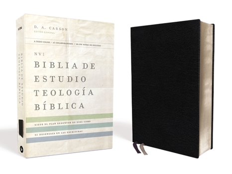 Leather Bound Nvi, Biblia de Estudio Teología Bíblica, Interior a Cuatro Colores, Piel Reciclada, Negro: Sigue El Plan Redentor de Dios Como Se Desenlaza En Las Esc [Spanish] Book