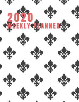 2020 Weekly planner: January 1, 2020 - December 31, 2020 calendar white cover black fleur
