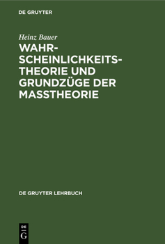 Hardcover Wahrscheinlichkeitstheorie Und Grundzüge Der Maßtheorie [German] Book