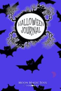 Paperback Halloween Journal: Spooky Purple Bat Moon October Autumn Journal Notebook Diary College-Ruled Book