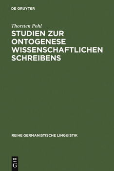 Hardcover Studien Zur Ontogenese Wissenschaftlichen Schreibens [German] Book