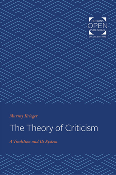 Paperback The Theory of Criticism: A Tradition and Its System Book