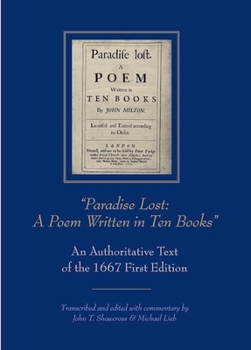 Paperback "Paradise Lost: A Poem Written in Ten Books" An Authoritative Text of the 1667 First Edition Book