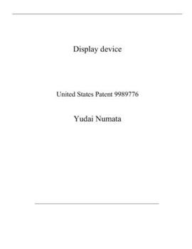 Paperback Display device: United States Patent 9989776 Book
