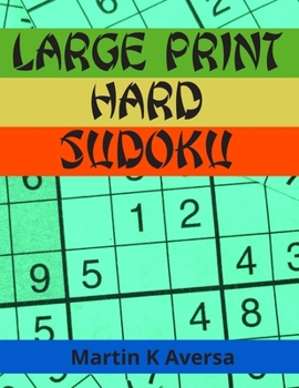 Paperback Large Print Hard Sudoku: Large Sudoku Book For Adults - Great Gift For A Loved One. Book