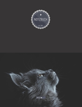 ZMUDACE Notizbuch Punktraster: in DIN A4 Softcover ZP125 Interessierte Katze 156 leere gepunktete Seiten mit pers�nlichem Register + Seitenzahlen Zeichenbuch, Skizzenbuch, Dot Grid Notebook, Malbuch, 