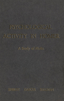 Hardcover Psychological Activity in Homer: A Study of Phren Book