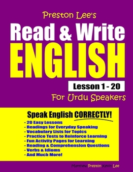 Paperback Preston Lee's Read & Write English Lesson 1 - 20 For Urdu Speakers Book