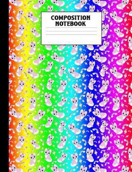 Paperback Composition Notebook: Rainbow Caticorn Wide Ruled Book