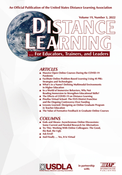 Paperback Distance Learning Vol 19 Issue 3 Book