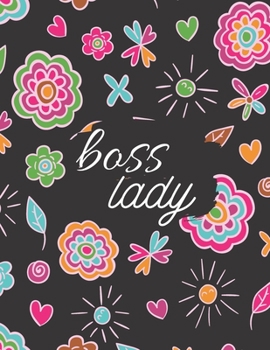 Boss Lady: Cute Neon Flower Design Large Letter Sized Notebook/Diary/Journal for Everyday Use
