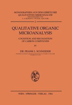 Paperback Qualitative Organic Microanalysis: Cognition and Recognition of Carbon Compounds Book