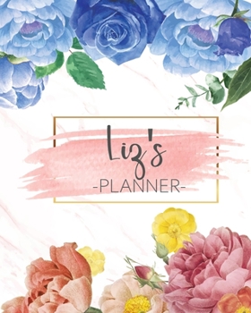 Liz's Planner: Monthly Planner 3 Years January - December 2020-2022 | Monthly View | Calendar Views Floral Cover - Sunday start