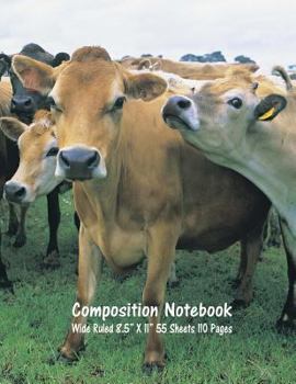 Paperback Composition Notebook: Wide Ruled Cow Farm Bull Bovine Cattle Cute Composition Notebook, Girl Boy School Notebook, College Notebooks, Composi Book