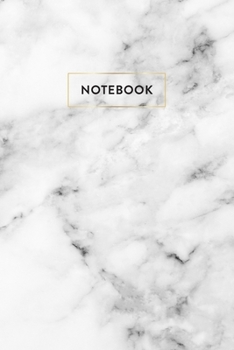 Paperback Notebook: White Marble - Notizbuch in moderner Marmor Optik - ca. DIN A5 (6x9''), liniert, 108 Seiten, Wei?er Marmor mit Gold - Book